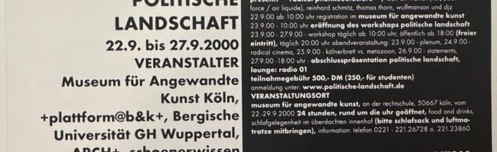 Lecture Performance: Politische Landschaft
