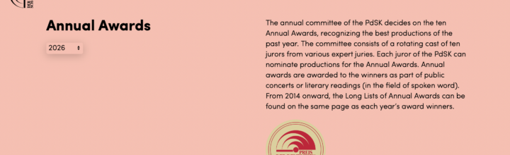 »DLW: Live at Salle Cortot« nominated for the PsdK Annual Award
